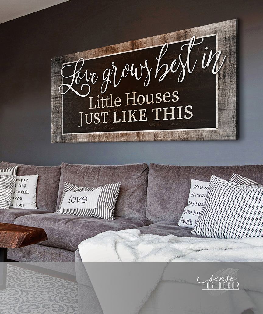 Hot Deal! Love Grows Best In Little Houses Wall Art (Wood Frame, Ready To Hang) V3