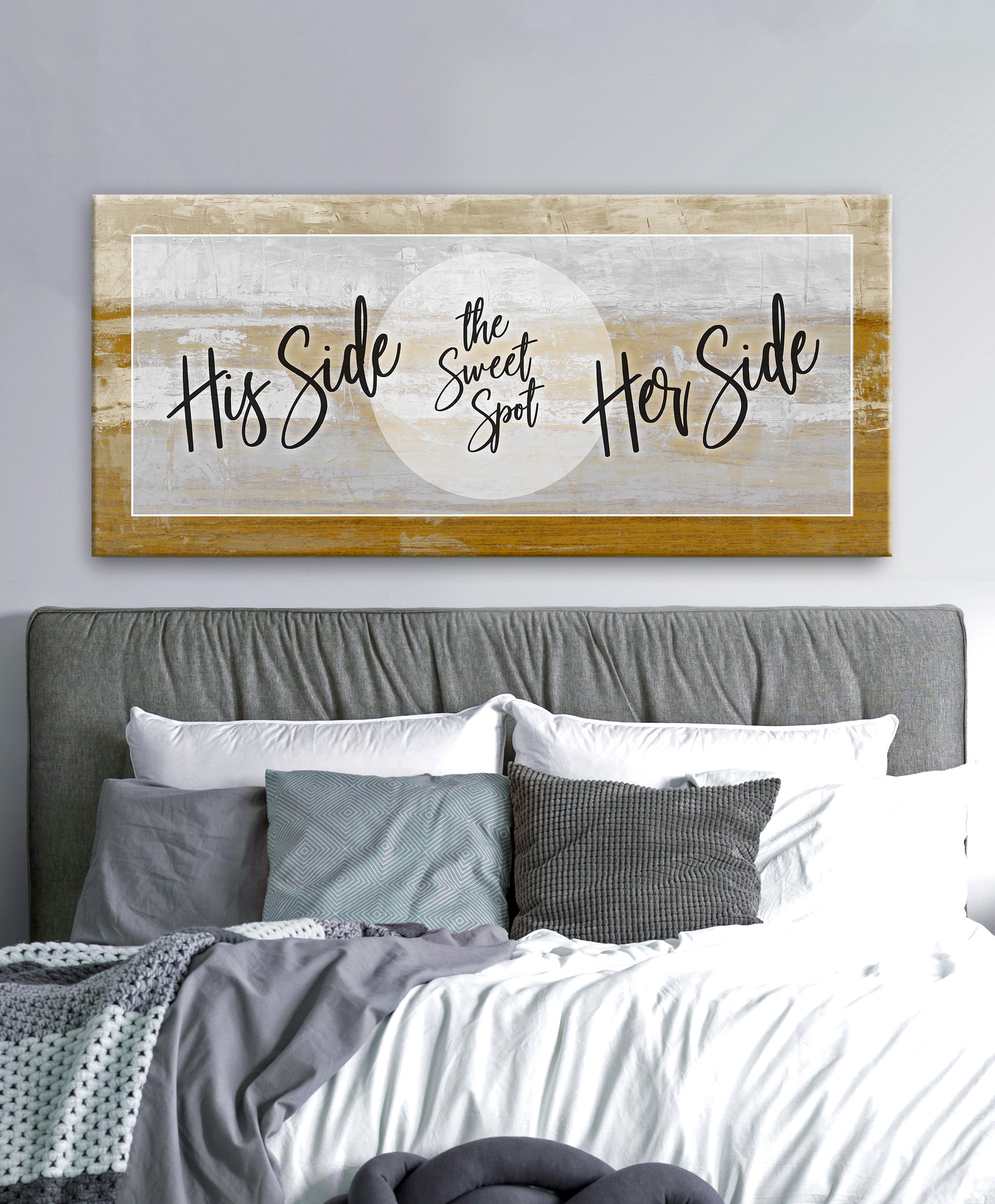 Hot Deal! Couples Wall Art - His & Her Side Wood Frame Ready-To-Hang
