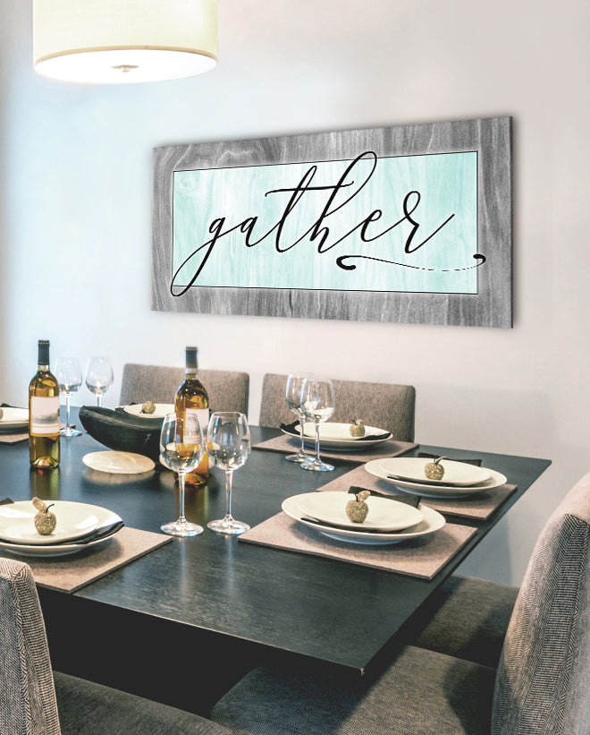 High - Quality Kitchen Wall Art: Gather V2 with Wood Frame for Easy Hanging