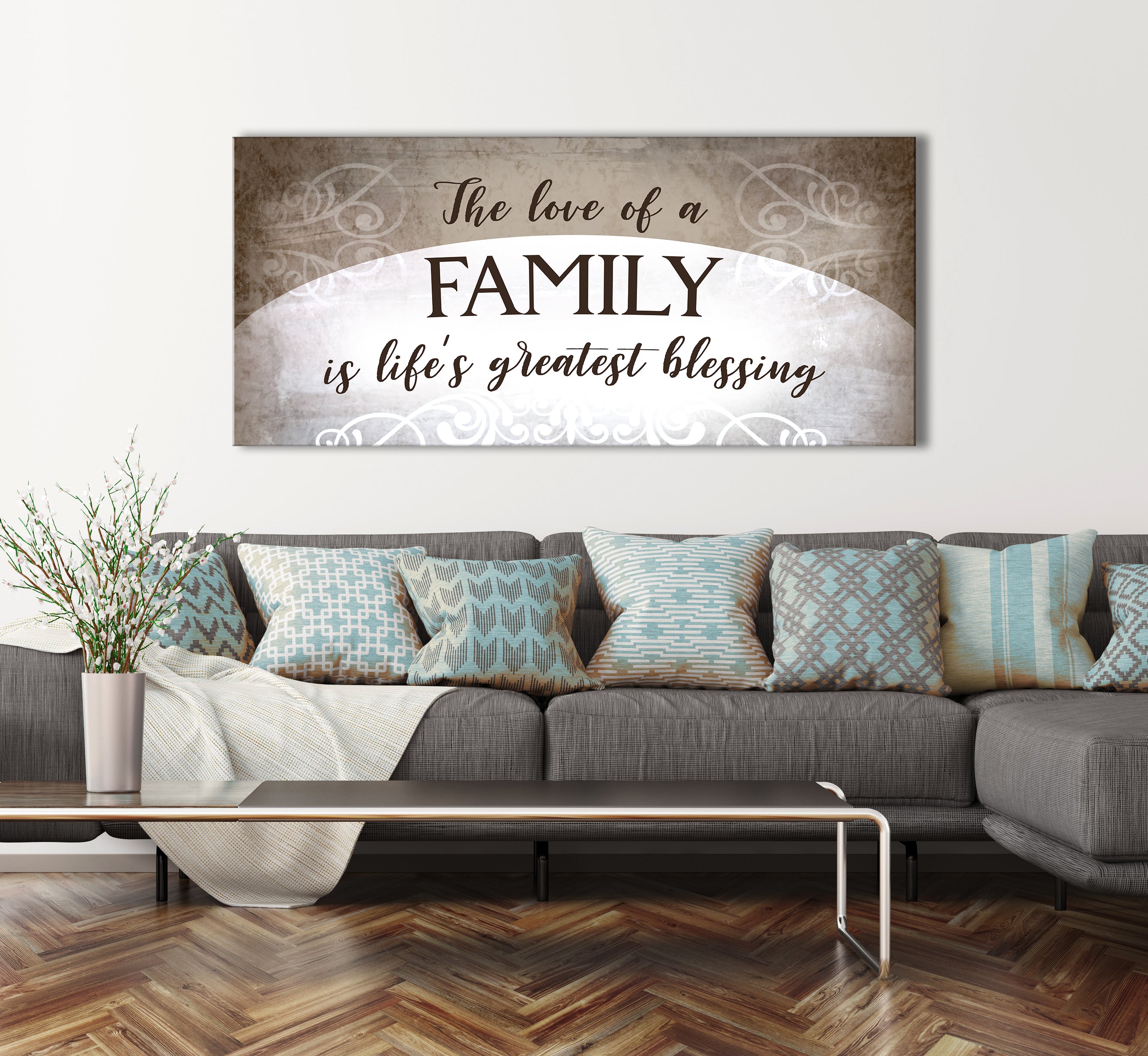High - Quality Wood - Framed Family Wall Art: The Love Of A Family V2 (Ready To Hang)