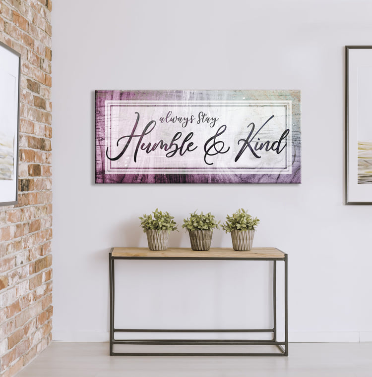 Hot Sale! Christian Wall Art - Always Stay Humble & Kind V6 with Wood Frame for Easy Hanging