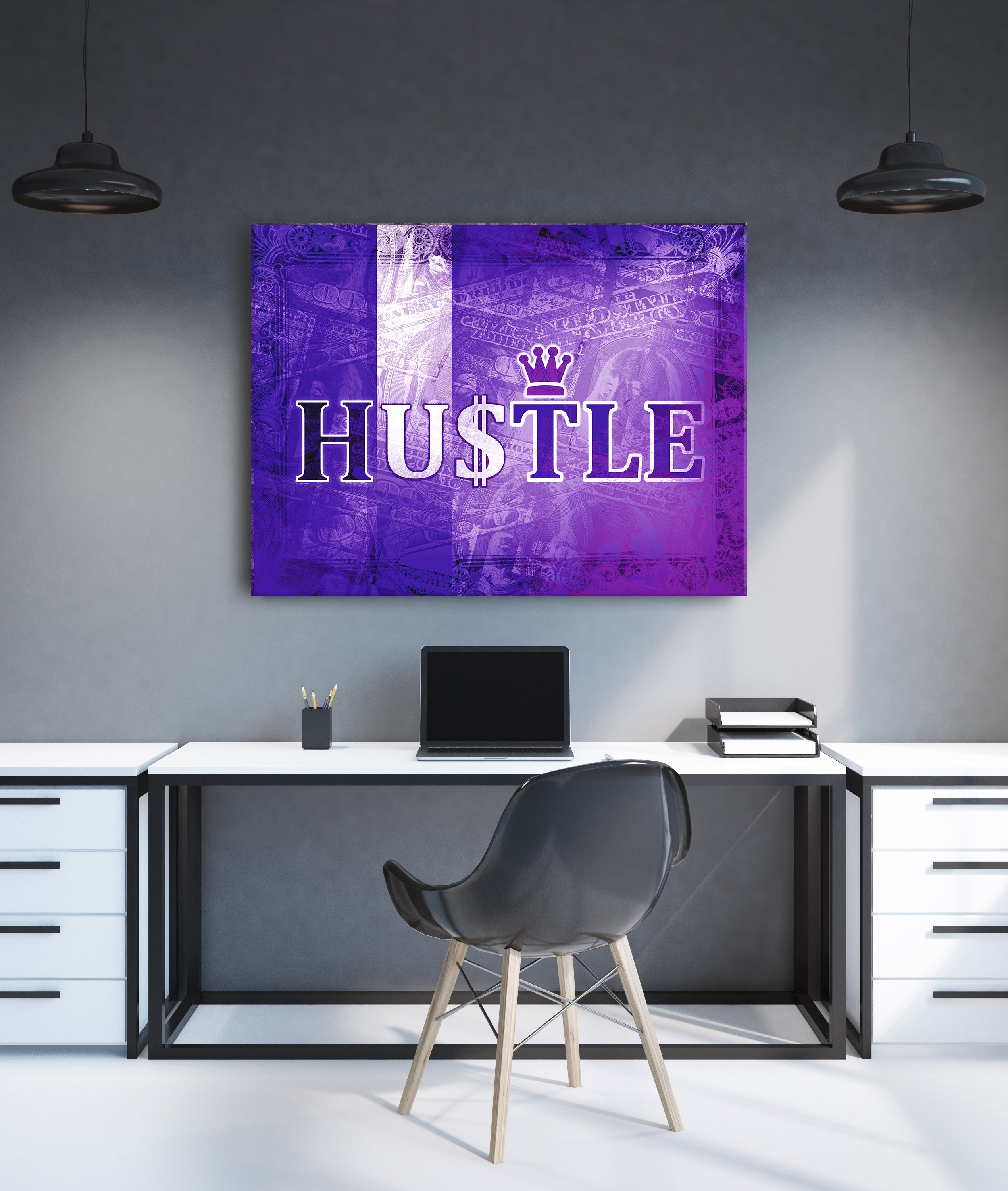 Exclusive Offer! Powerful Women Hustle Wall Art with Wood Frame, Ready to Hang