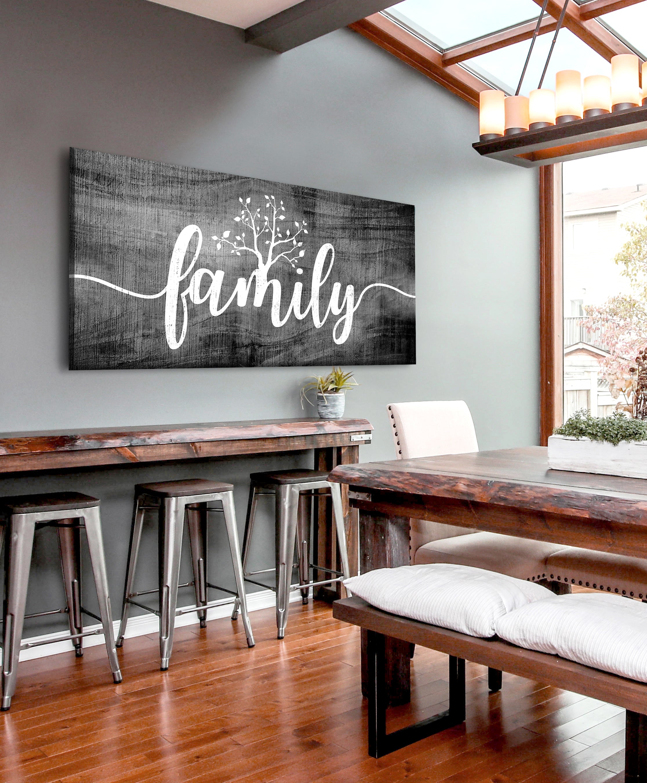 High - Quality Family Word Wall Art V2 with Wood Frame, Ready to Hang