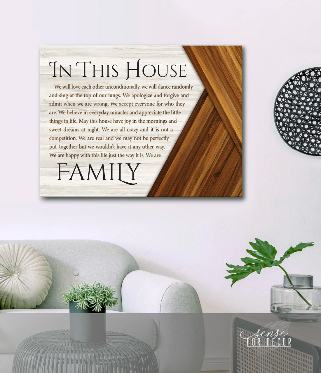 Hot Deal! High - Quality In This House V4 Wood - Framed Home Wall Art Ready to Hang