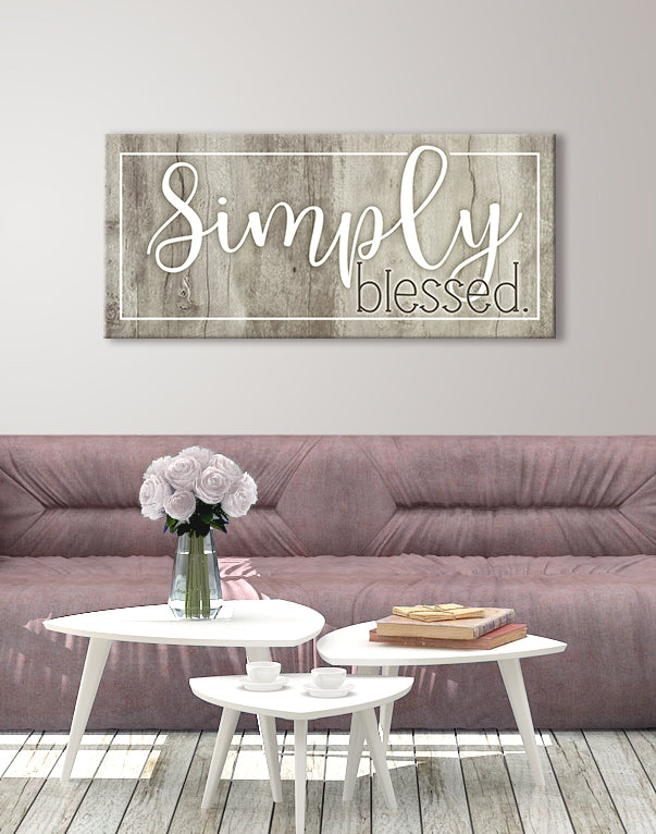 High - Quality Wood - Framed Wall Art: Simply Blessed, Ready to Hang
