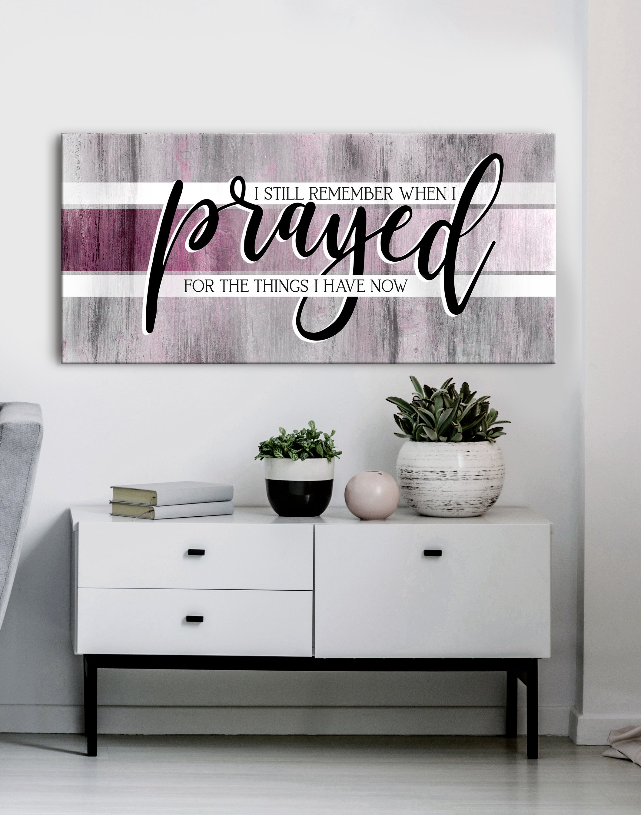 High - Quality Christian Wall Art: 'I Still Remember When I Prayed' V2 with Wood Frame for Easy Hanging