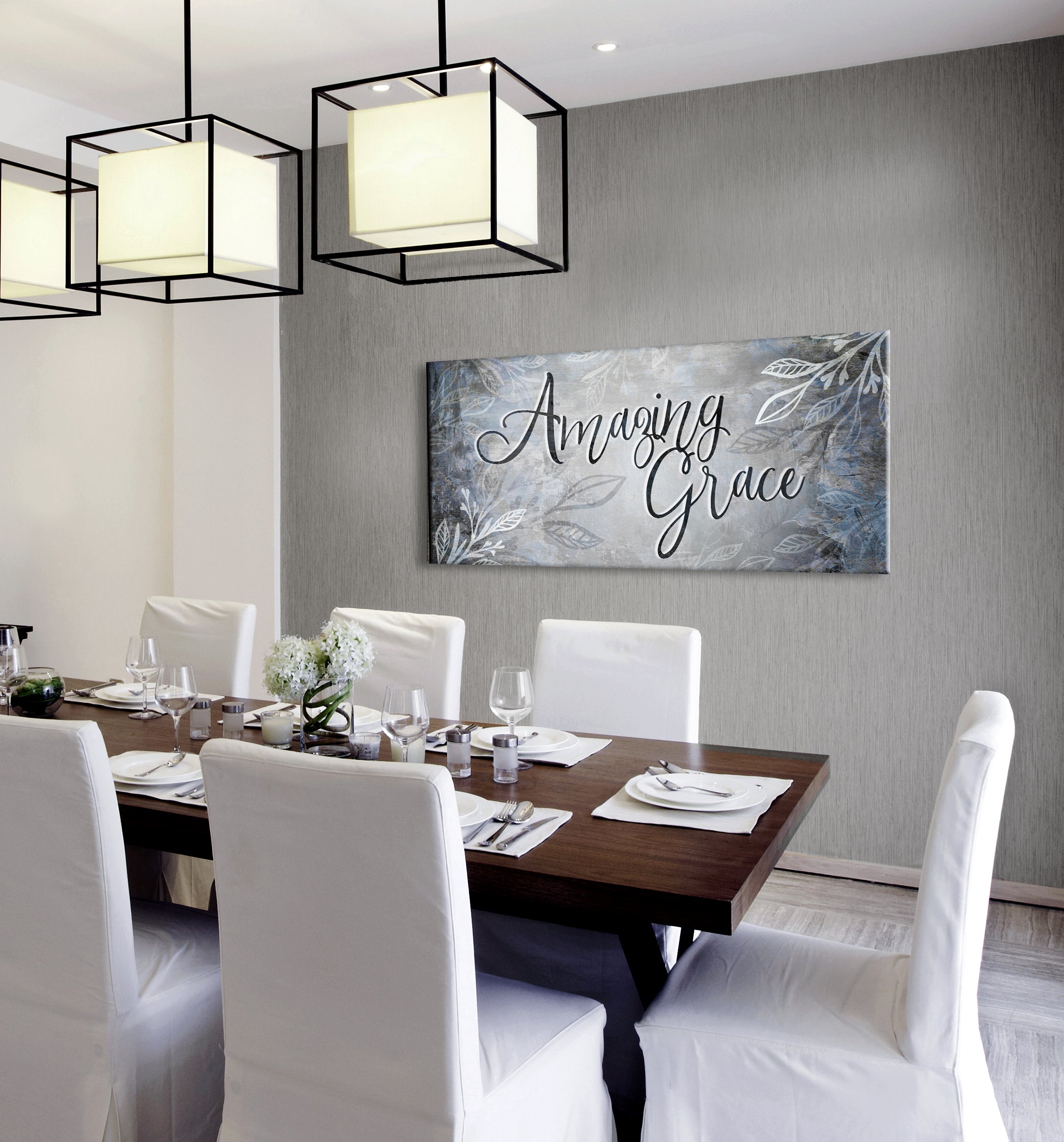 High - Quality Christian Wall Art: Amazing Grace V3 with Wood Frame for Easy Hanging