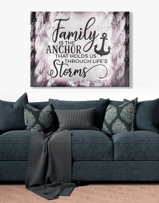 Hot Deal! Family Home Decor Wall Art - Family Is The Anchor V3 (Wood Frame, Ready To Hang)