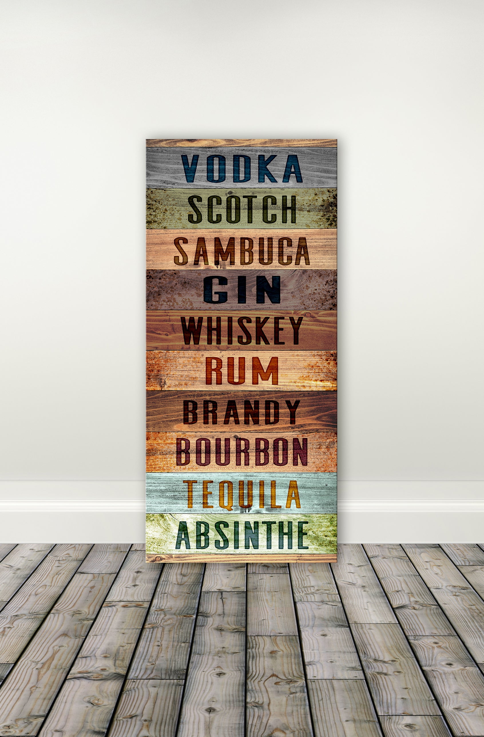 Hot Deal! High - Quality Kitchen Wall Art Featuring Hard Liquor Types in Wood Frame, Ready to Hang