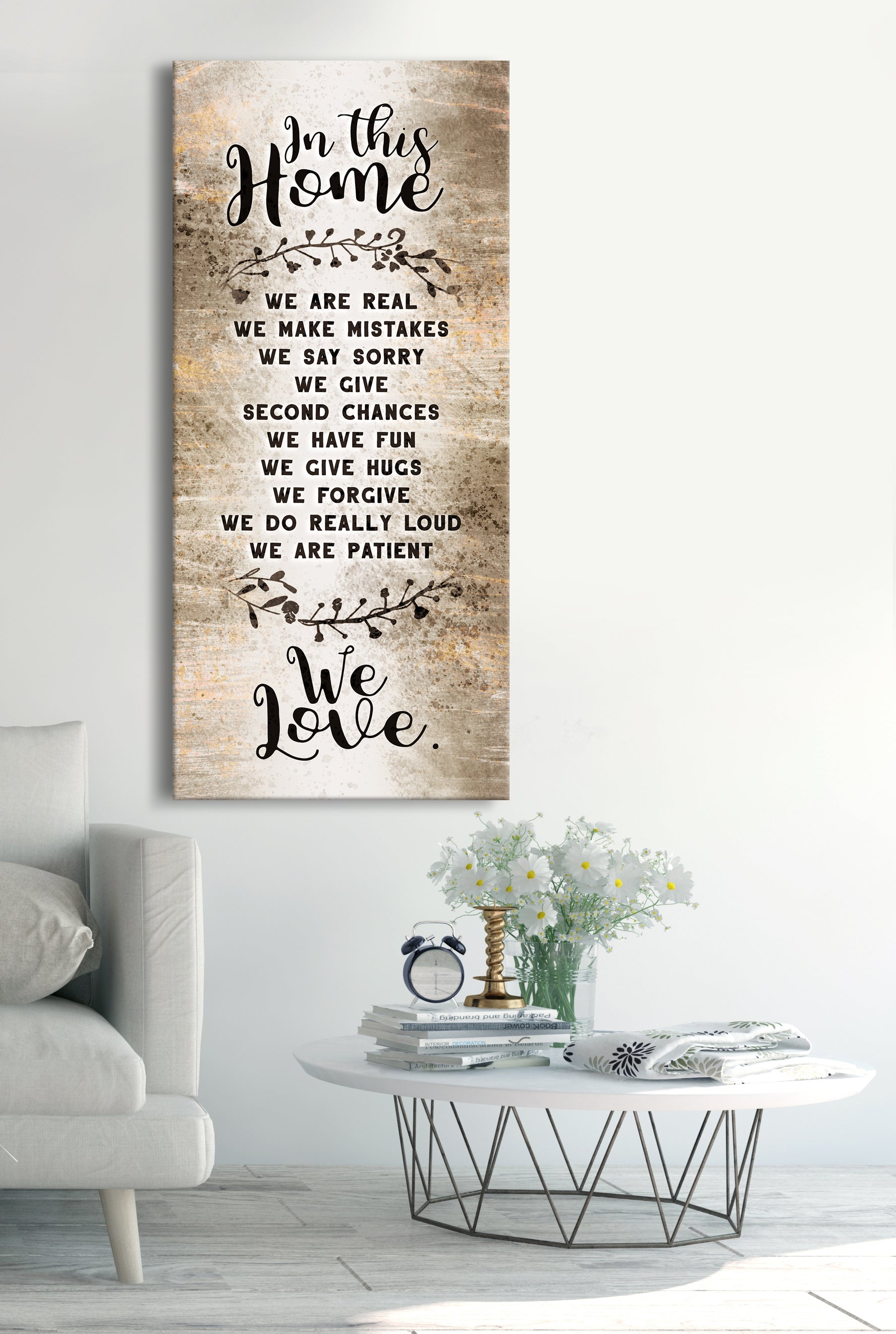 In This Home We Are Real V2 Wall Art: Wood Frame, Ready to Hang - Buy 2, Save 20%