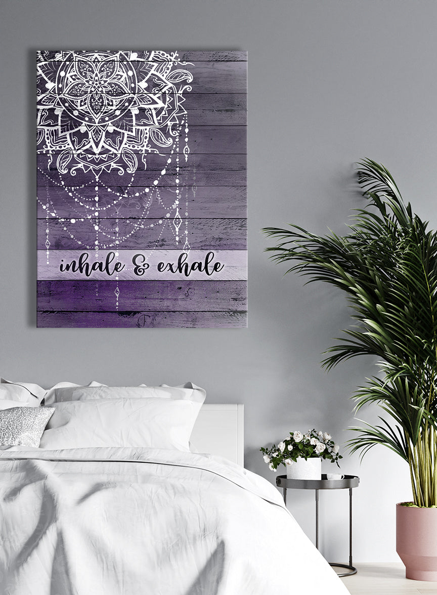 Exclusive Boho Inhale and Exhale Home Wall Art with Wood Frame - Ready to Hang! Buy 2 Save 20%