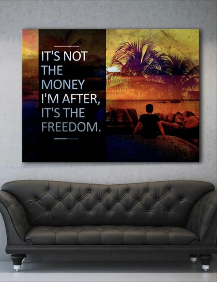 High - Quality Wood - Framed Business Wall Art: Freedom - Inspired, Ready To Hang