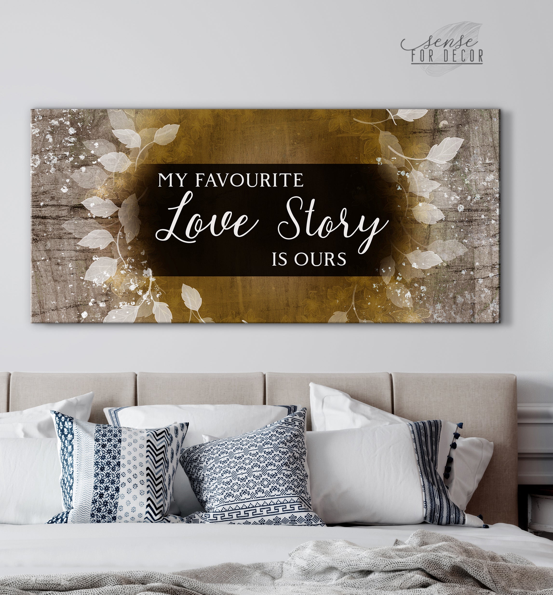 High - quality Wood - framed Couples Wall Art: Our Love Story is My Favorite (Ready To Hang)