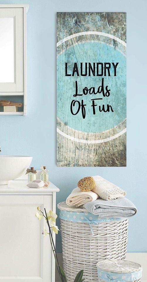 Hot Deal! Laundry Room Wall Art - Laundry Loads Of Fun (Wood Frame, Ready To Hang)