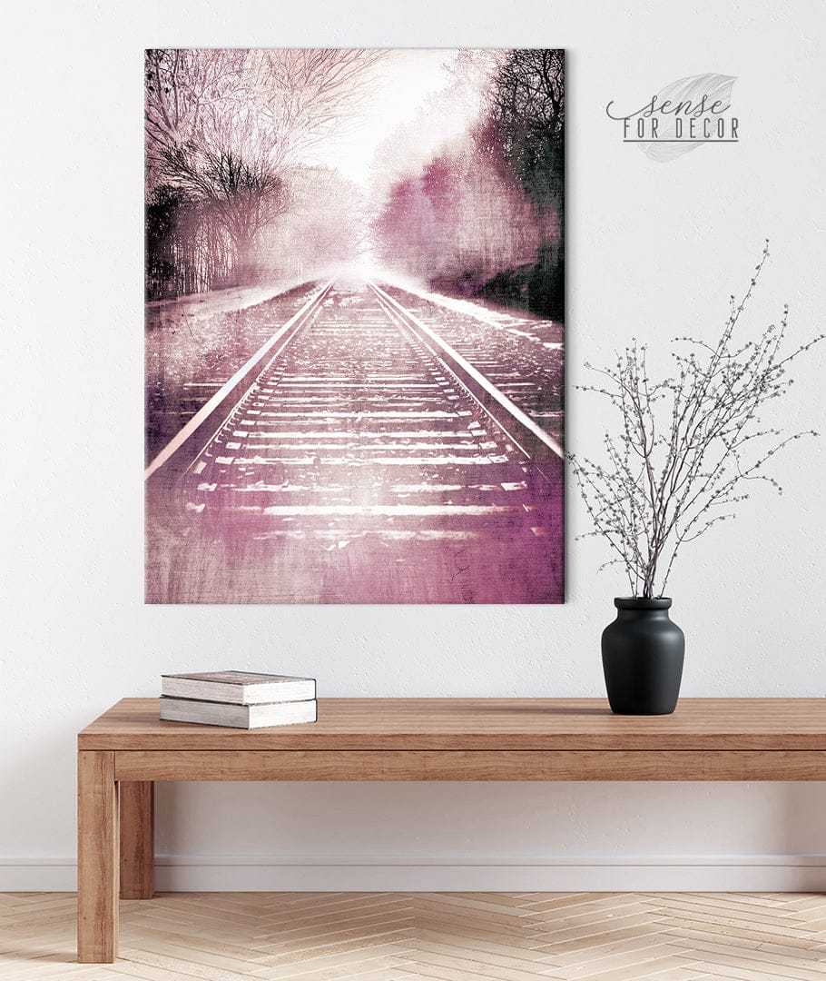Exclusive Offer! Vintage Railroad Wall Art with Wood Frame, Ready to Hang for Your Home