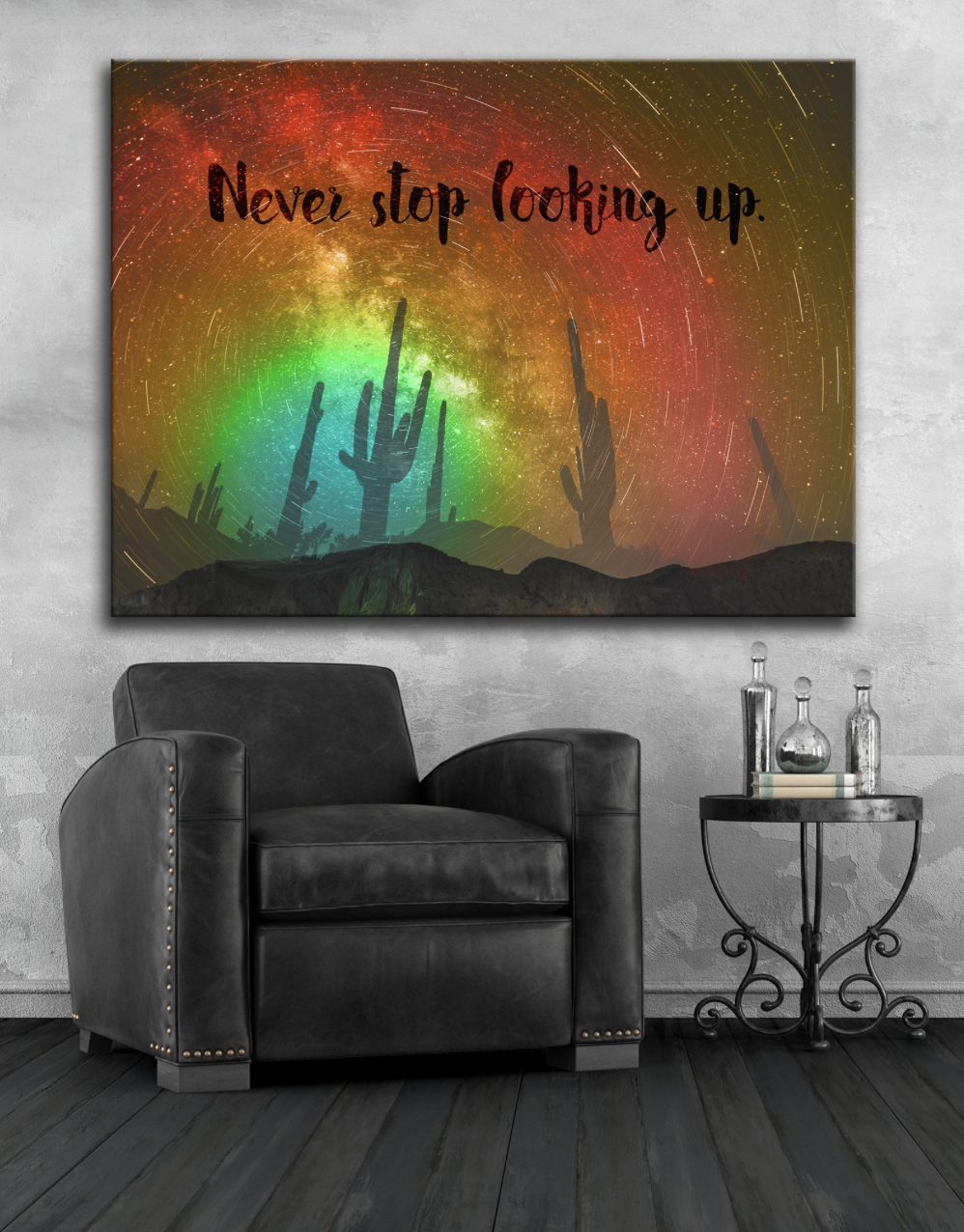 Exclusive Home Wall Art: 'Never Stop Looking Up' with Wood Frame, Ready to Hang - Buy 2 Save 20%