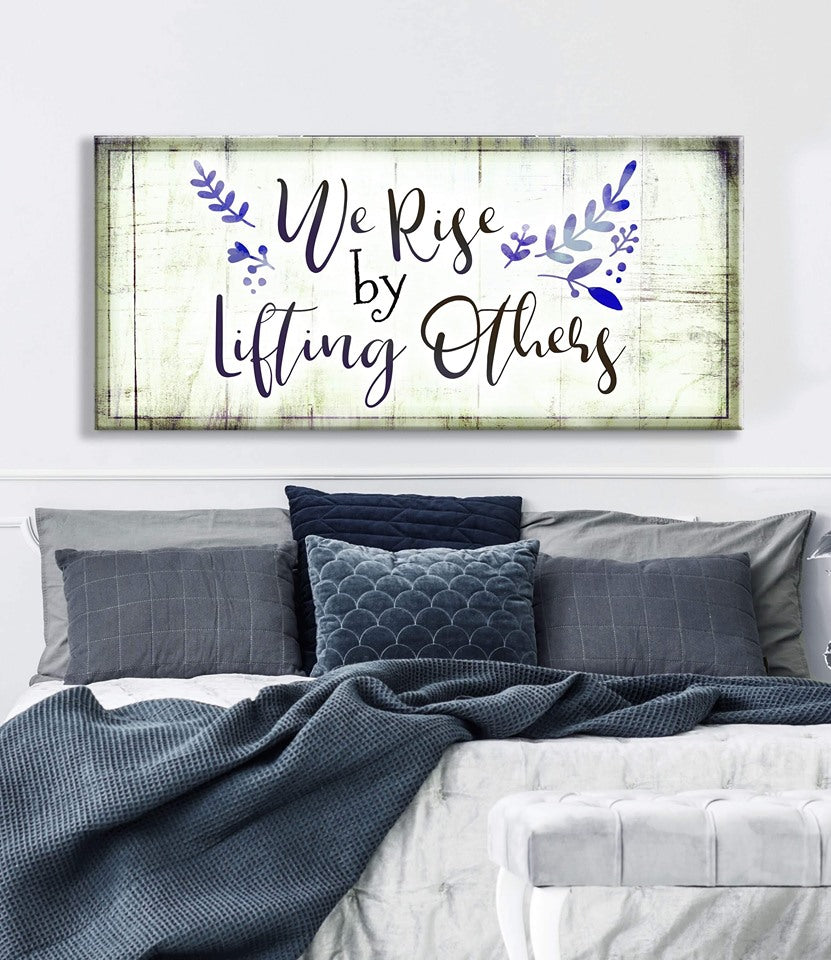 Ready-to-Hang Wood Frame Wall Art: 'We Rise By Lifting Others' V2