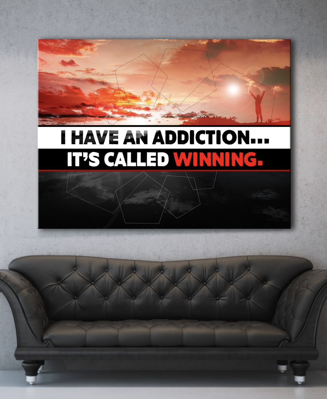 Hot Deal! Business Wall Art - 'I Have An Addiction It's Winning' with Wood Frame, Ready To Hang