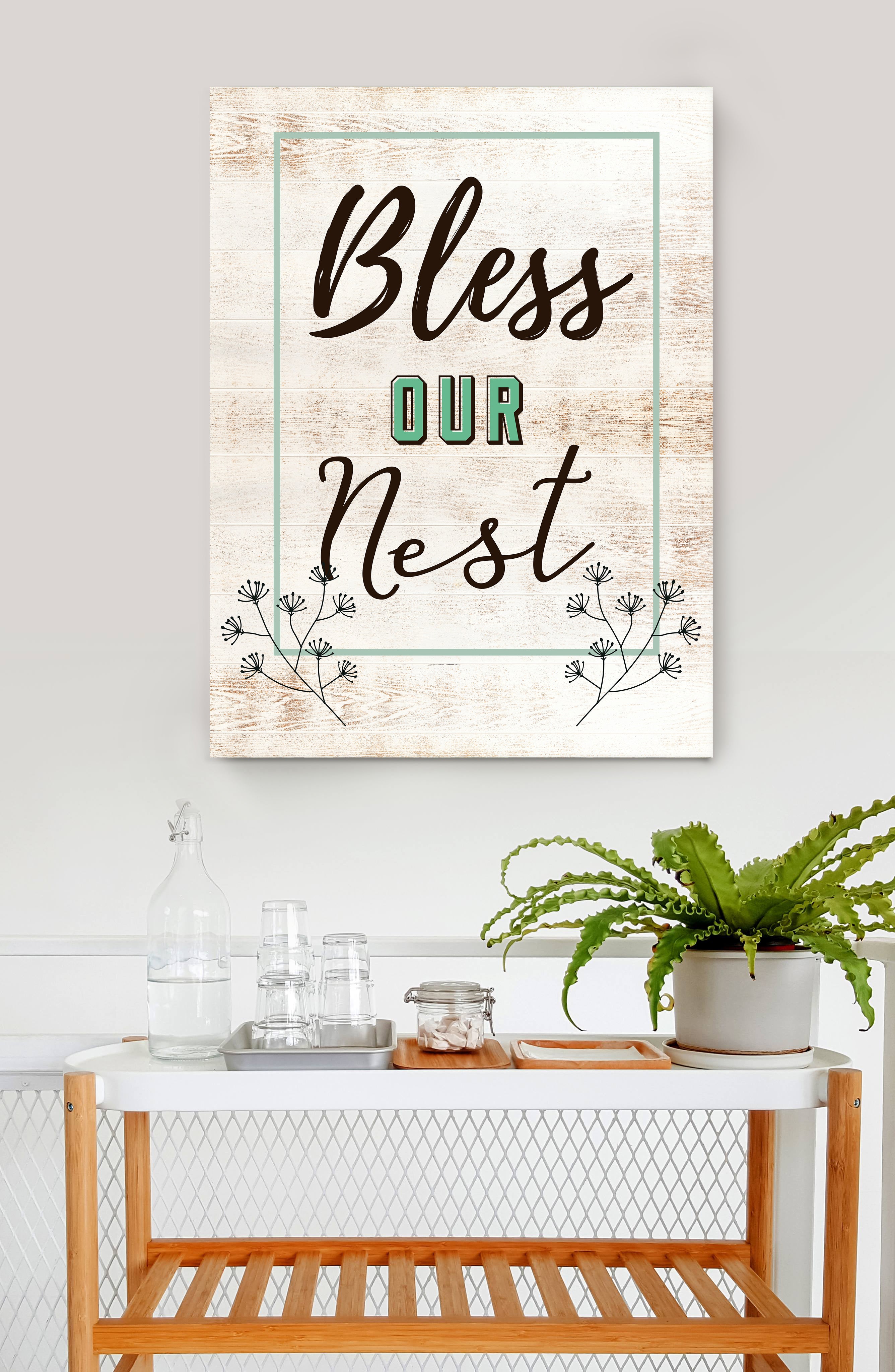 Hot Sale! Home Wall Decor - Bless Our Nest Wood Framed Wall Art, Ready To Hang