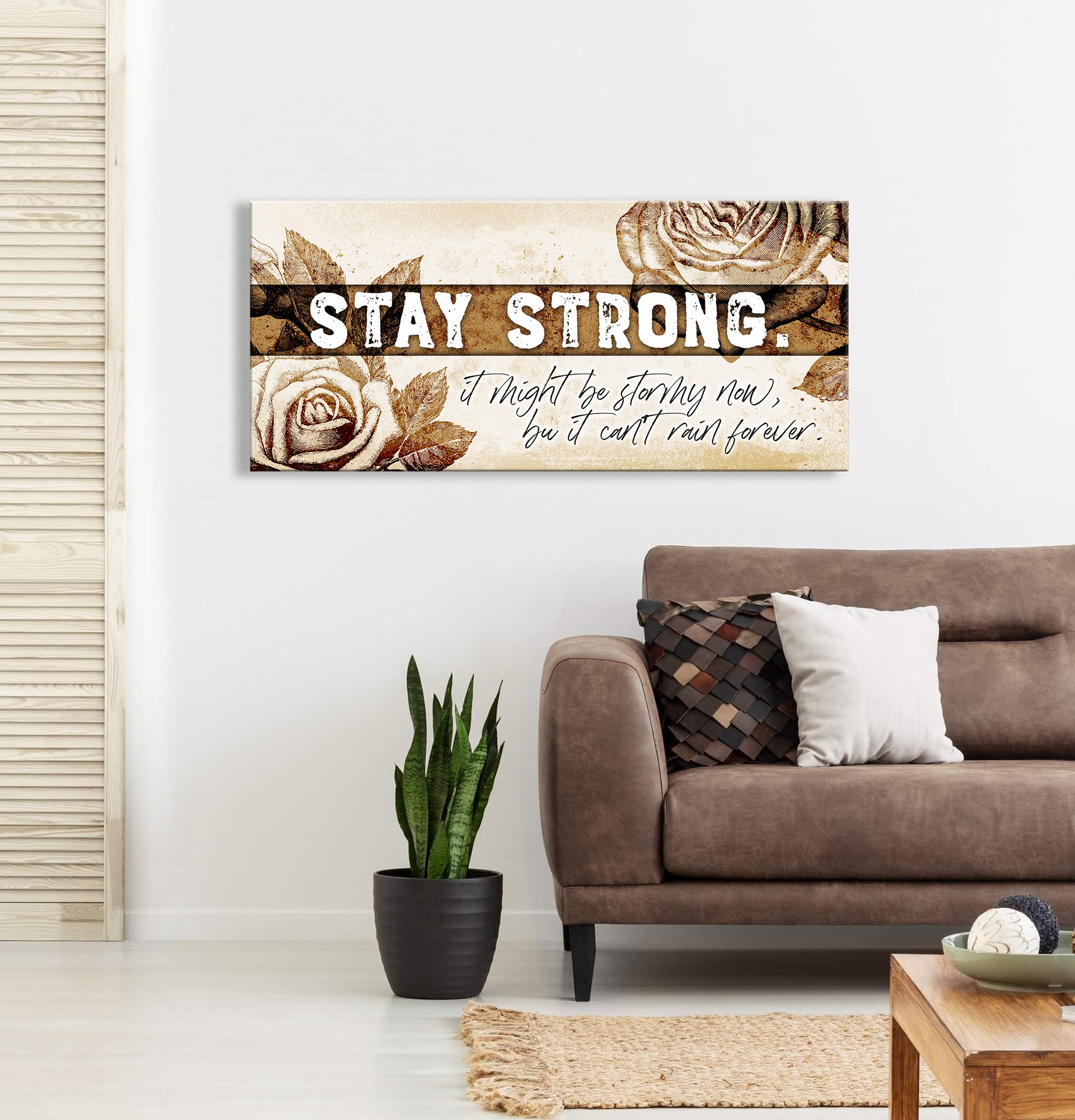 High - Quality Wood - Framed Wall Art: Stay Strong, Ready to Hang