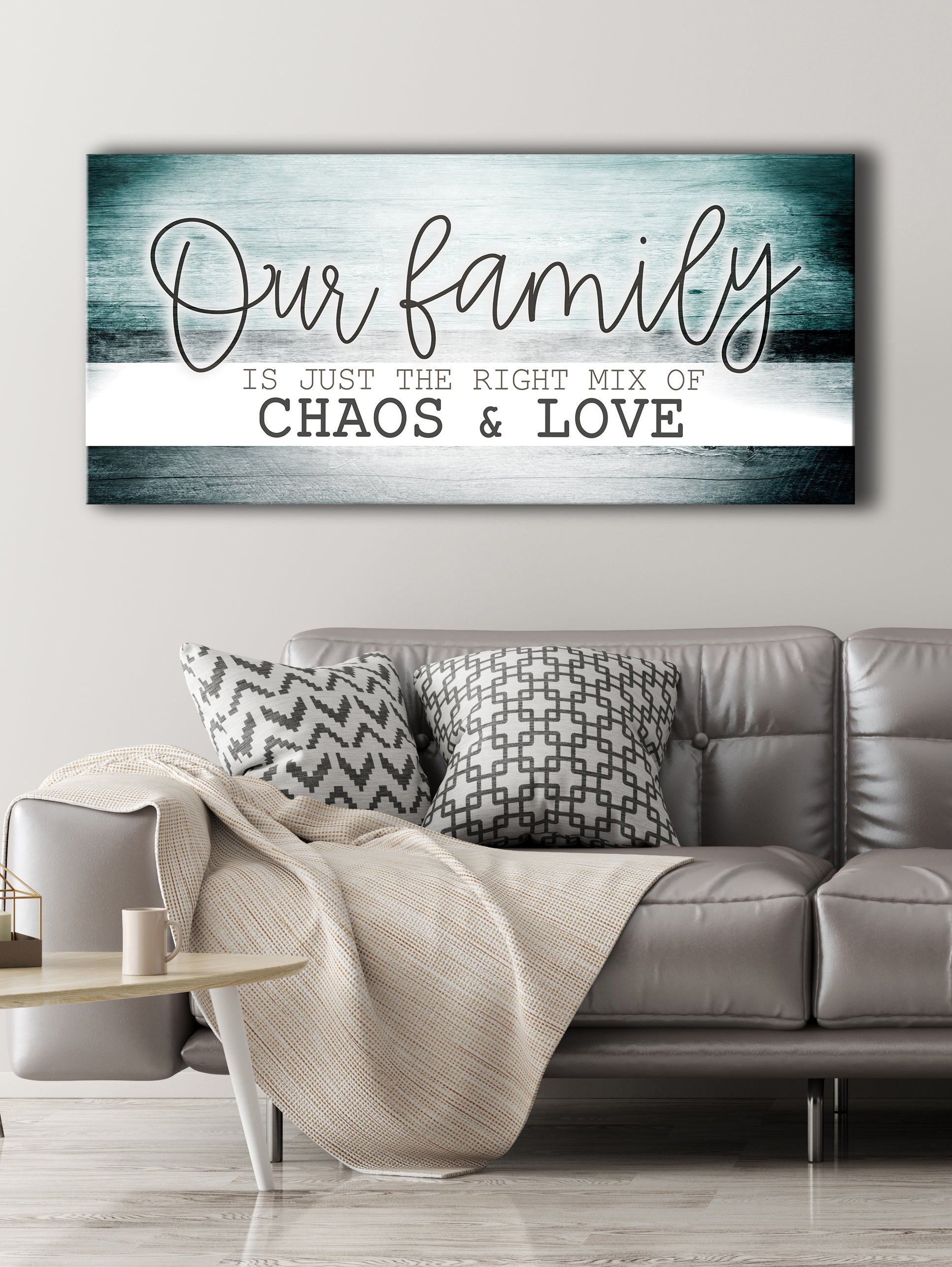 Vibrant Family Wall Art V7 with Wood Frame, Ready to Hang
