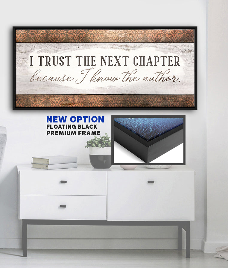 Hot! Christian Wall Art 'I Trust the Next Chapter' with Wood Frame, Ready to Hang