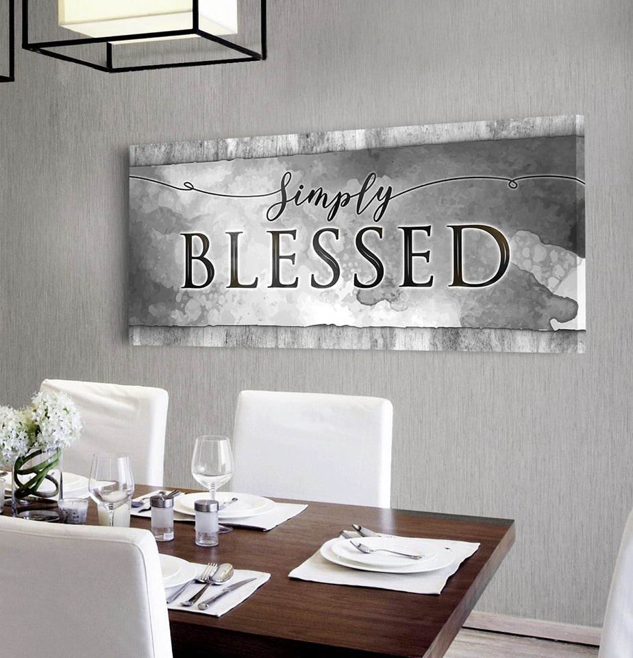 High - Quality Simply Blessed V2 Wall Art with Wood Frame, Ready to Hang