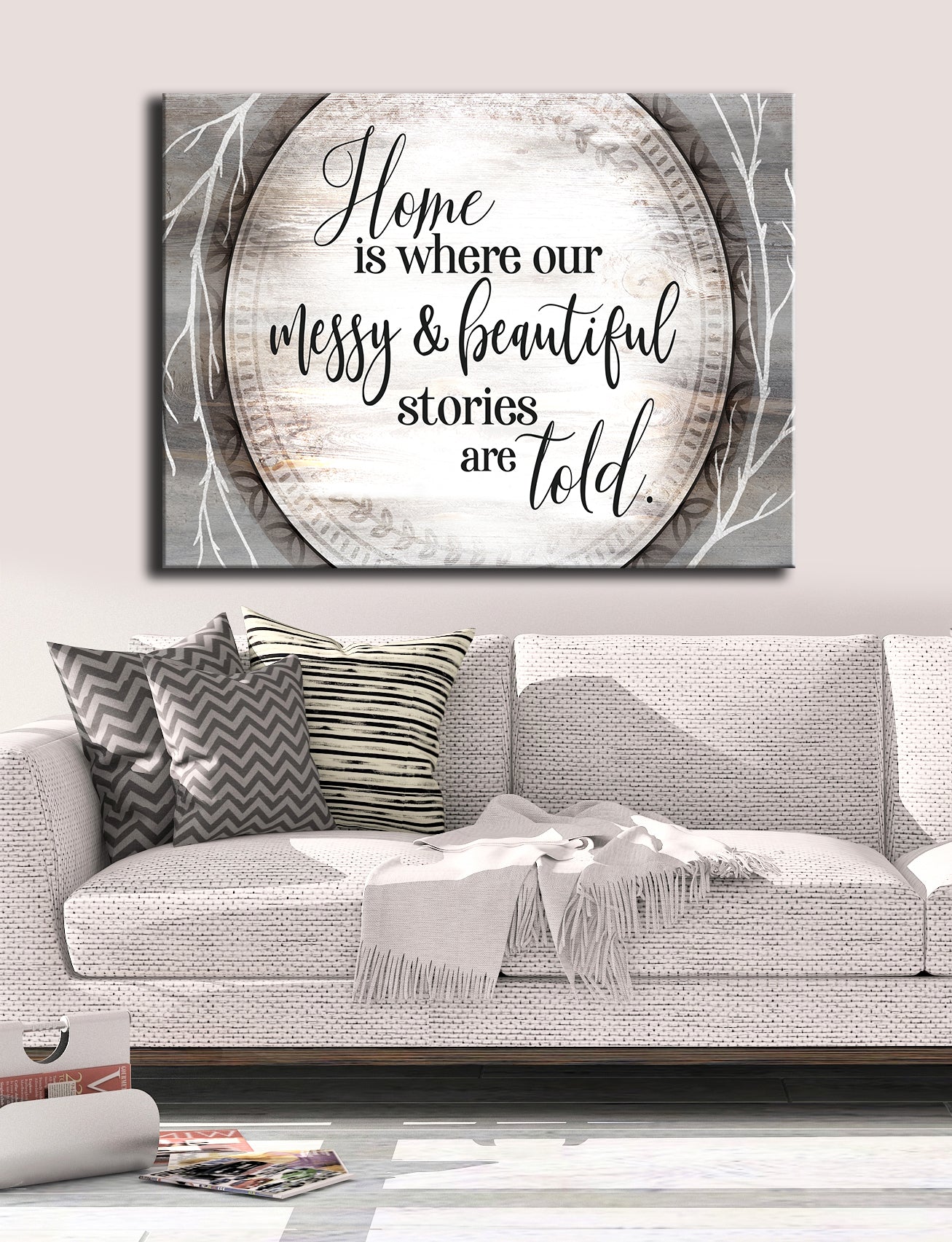 High - Quality Wood - Framed Home Wall Art: Messy Yet Beautiful