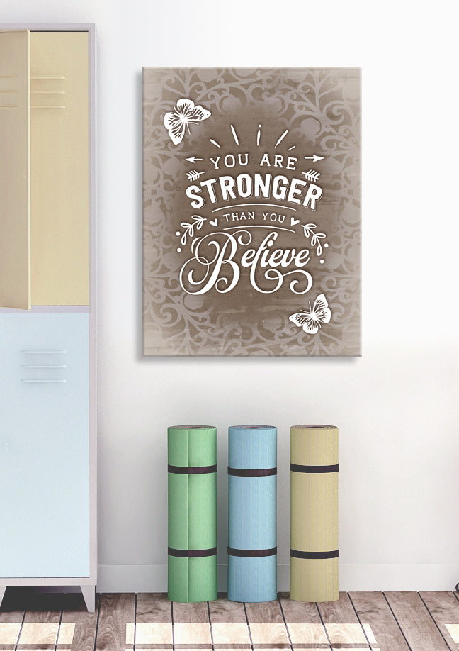 Limited Time Offer! High - Quality Fitness Wall Art with Wood Frame Ready to Hang: You're Stronger Than You Think