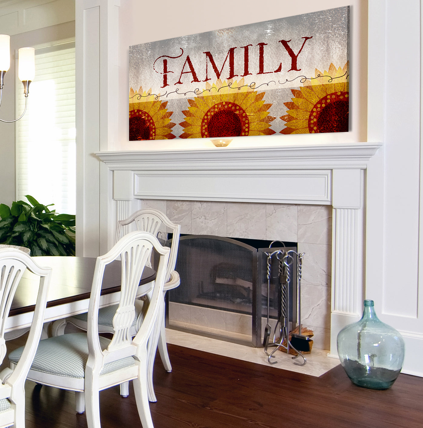 Limited Time Offer! High - Quality Sunflower Family Word Wall Art with Wood Frame, Ready to Hang