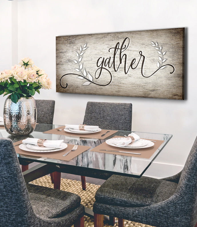 Ready-to-Hang Gather V6 Kitchen Wall Art with Wood Frame