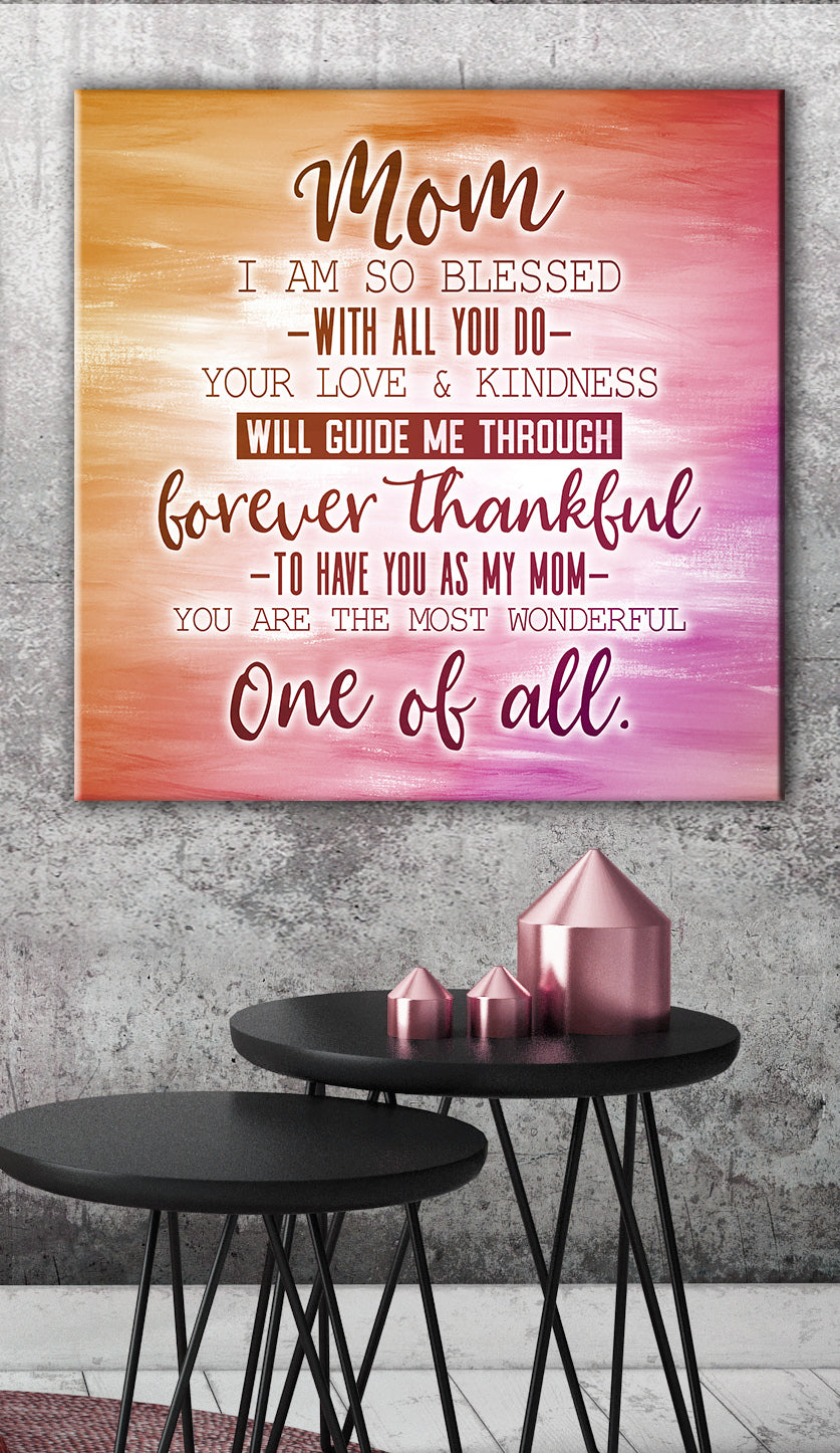 High - Quality Wood - Framed 'Mom I Am So Blessed' Wall Art, Ready To Hang