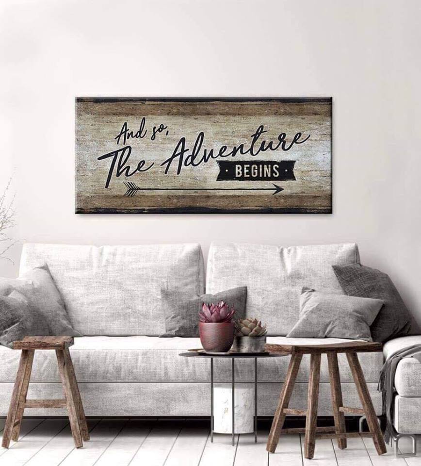 Ready-to-Hang Wood Frame Home Wall Art: 'And So, The Adventure Begins' - Buy 2 Save 20%