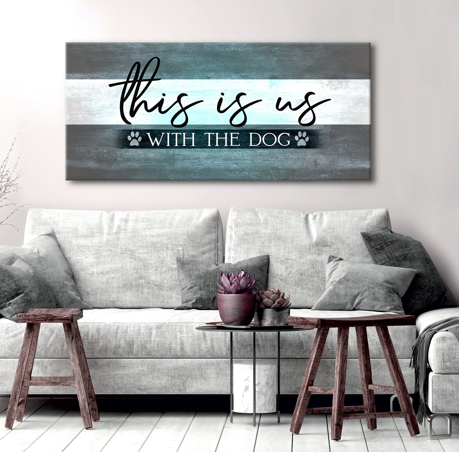 Hot Deal! 'This Is Us With The Dog' Pet Wall Art (Wood Frame, Ready To Hang)