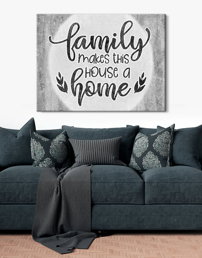 Family Wall Decor: Family Makes This House a Home V4 - Wood Frame, Ready To Hang! Buy 2 Save 20%