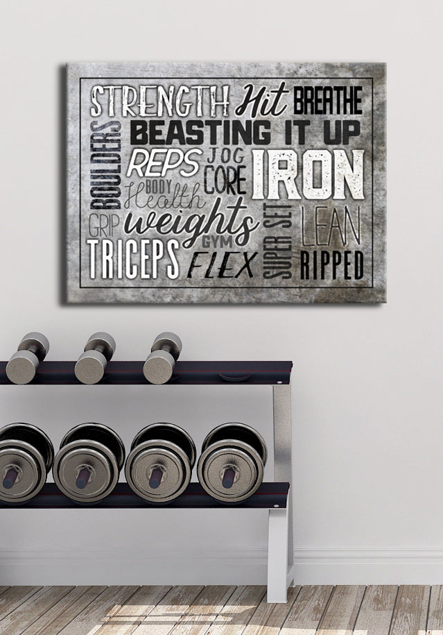 High - Quality Fitness Wall Art with Wood Frame, Ready to Hang