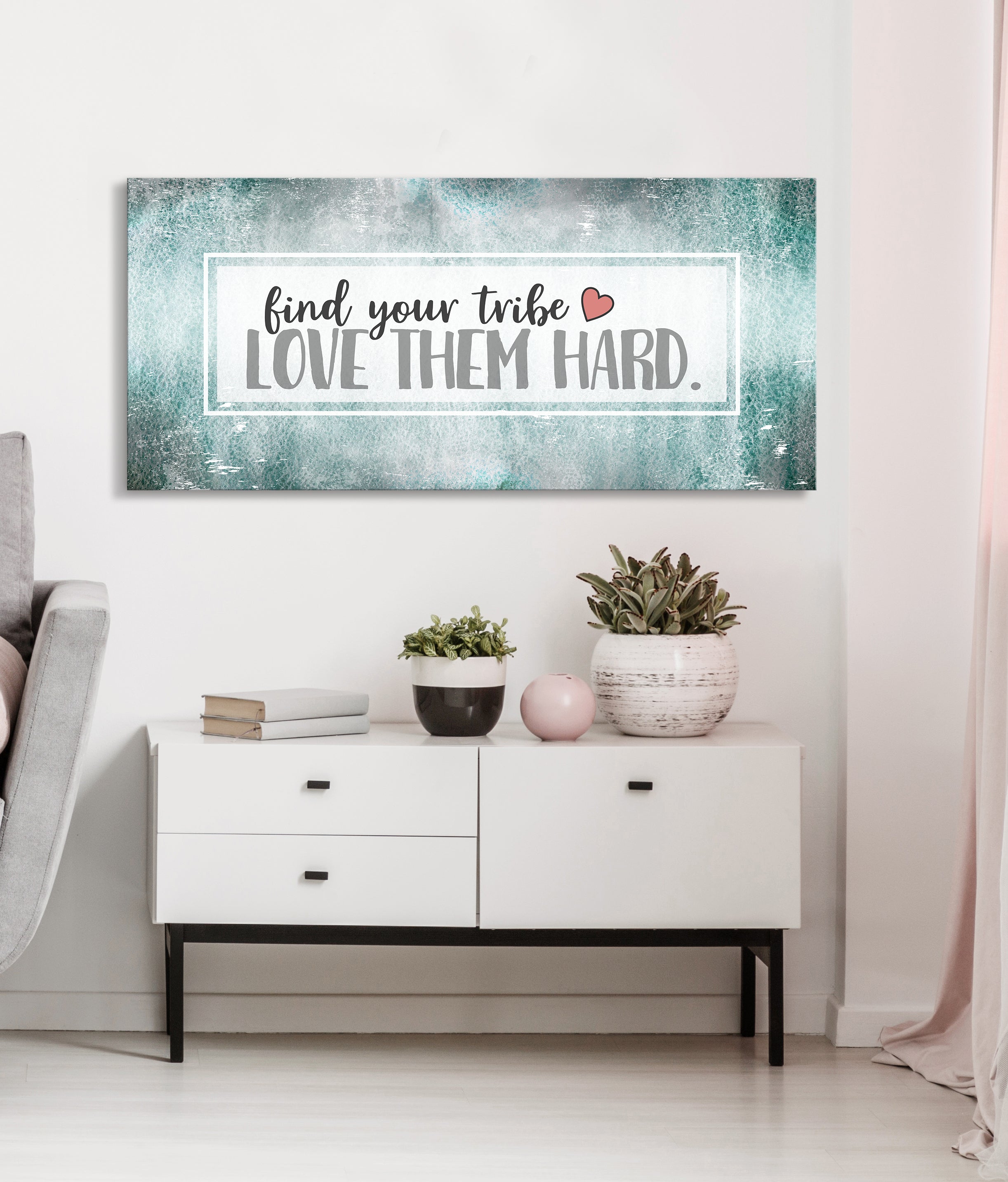 Exclusive Home Wall Art - 'Find Your Tribe' in Wood Frame, Ready To Hang! Buy 2 Save 20%