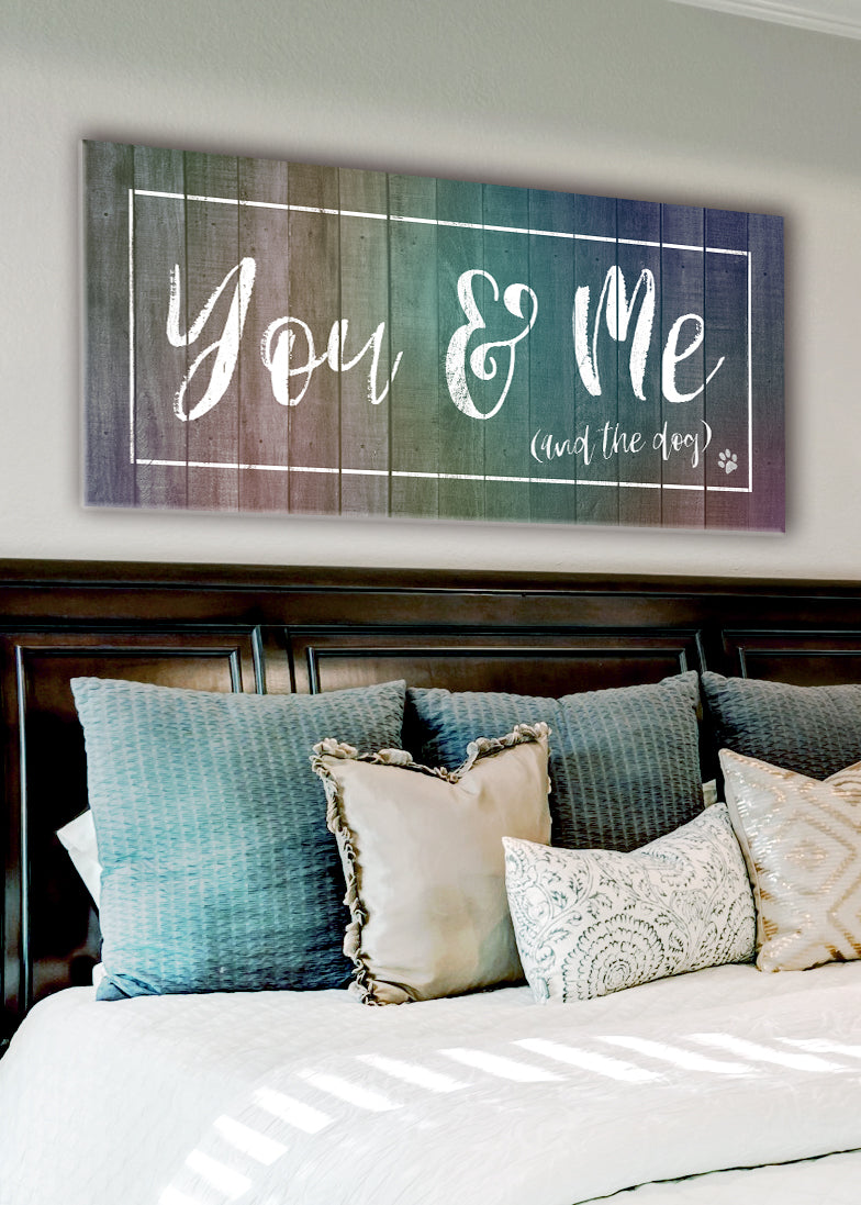 Hot! You, Me, and The Dog Pet Wall Art (Wood Frame, Ready To Hang, Singular Version)