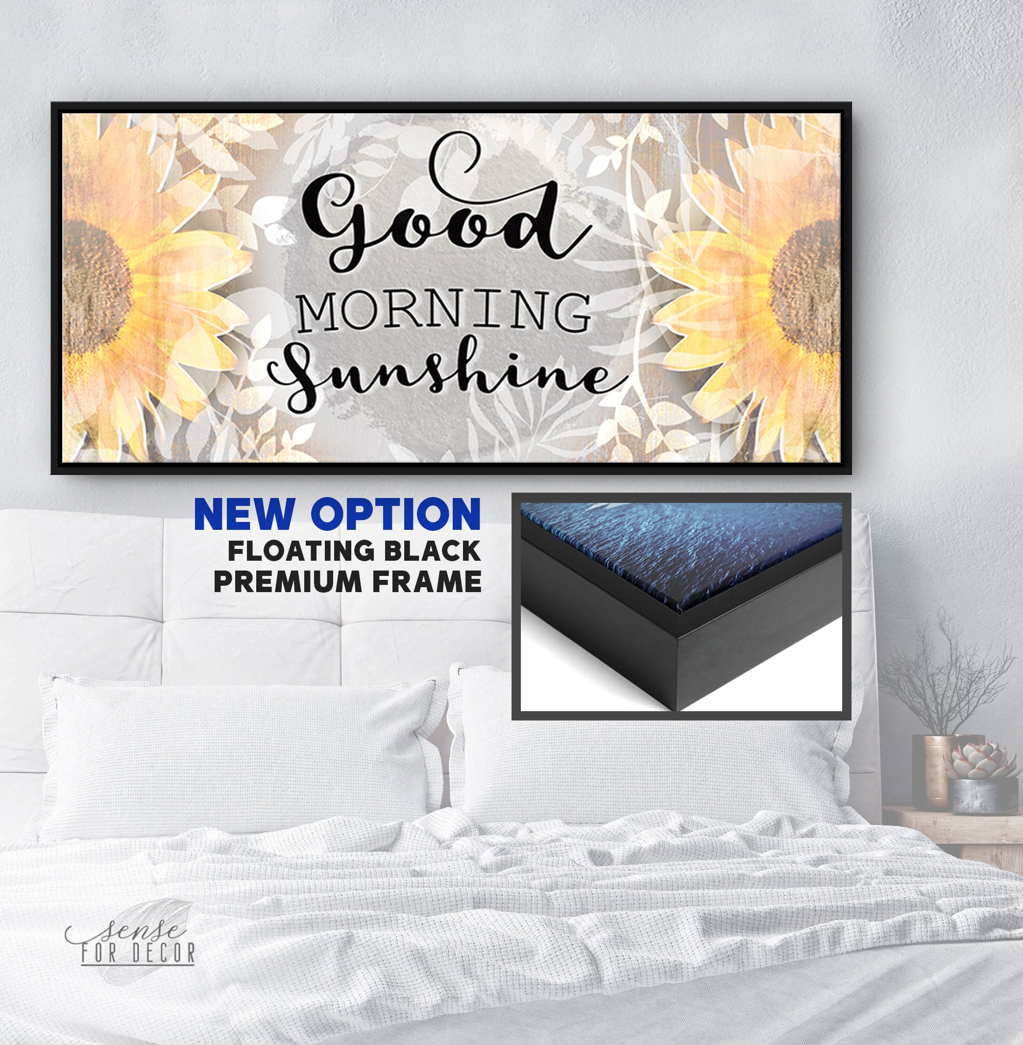 Exclusive Couples Wall Art - Good Morning Sunshine V3 with Wood Frame, Ready to Hang! Buy 2 Save 20%