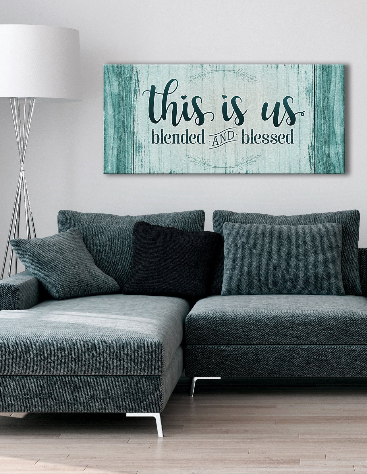 Hot! Family Wall Art: 'This Is Us Blended And Blessed' (Wood Frame, Ready To Hang)