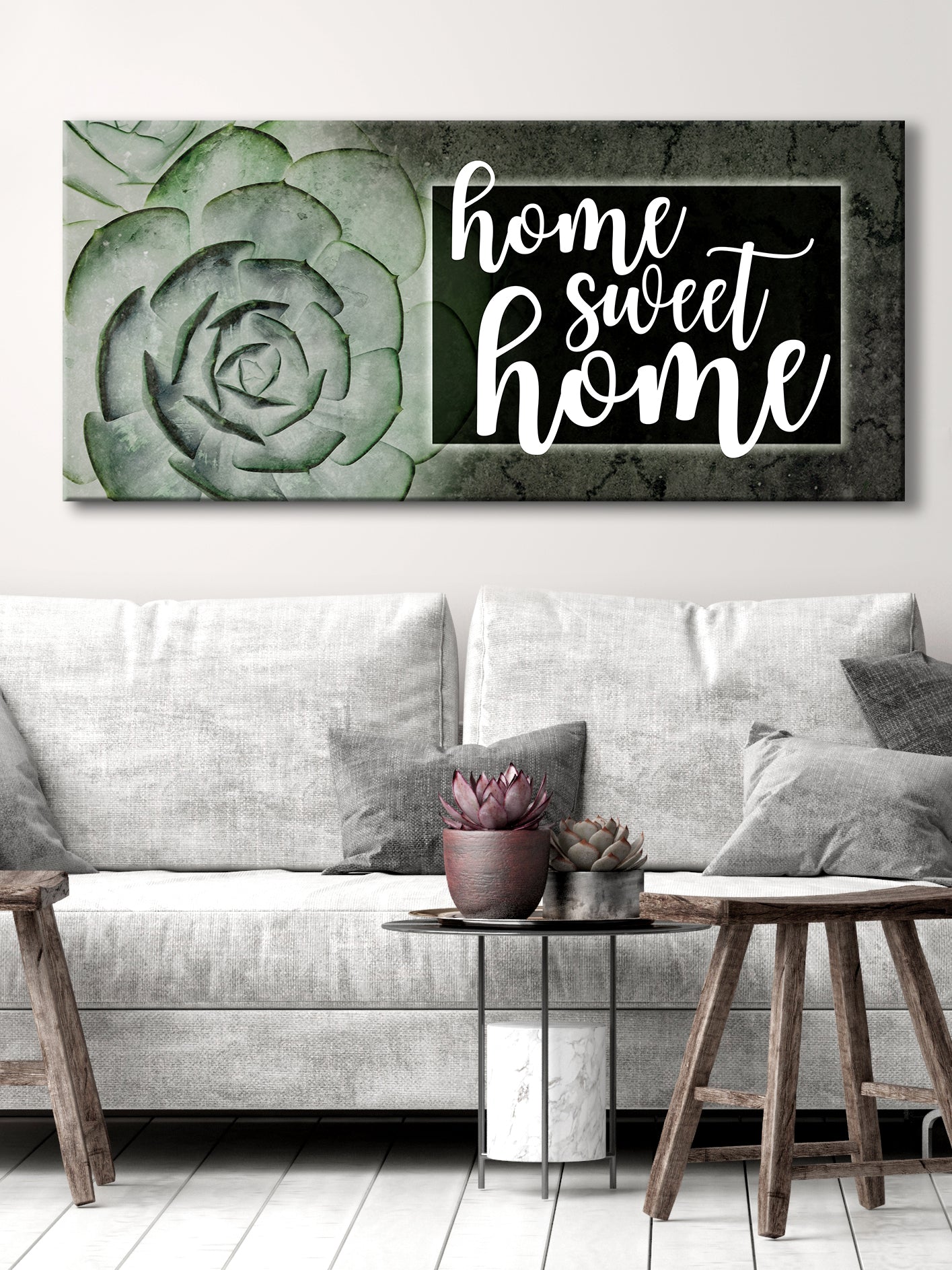 High - Quality Ready - To - Hang 'Home Sweet Home' V8 Wall Art with Wood Frame