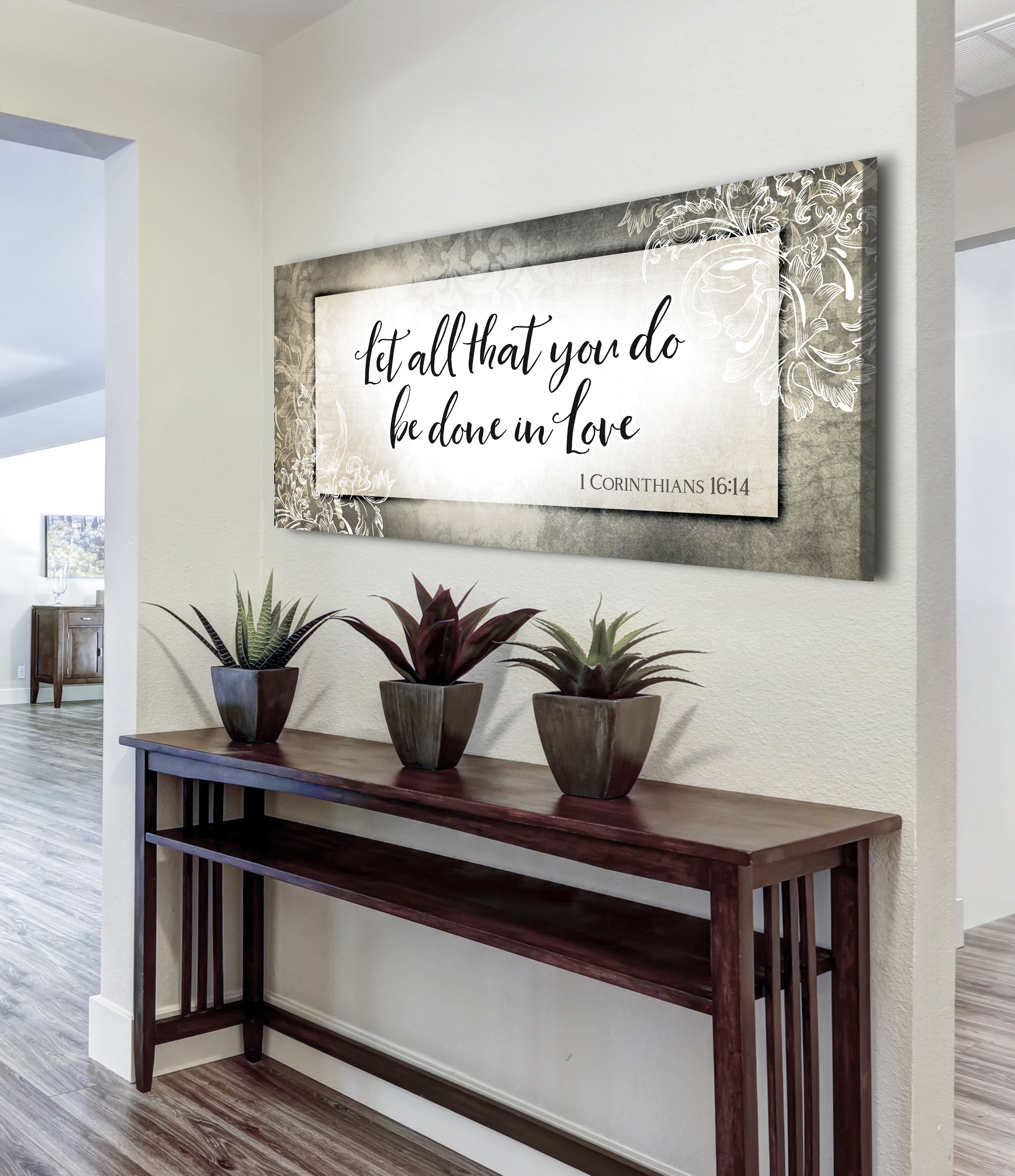 Christian Wall Art: 'Let All That You Do Be Done In Love' (Ready-to-Hang Wood Frame) - Buy 2, Save 20%