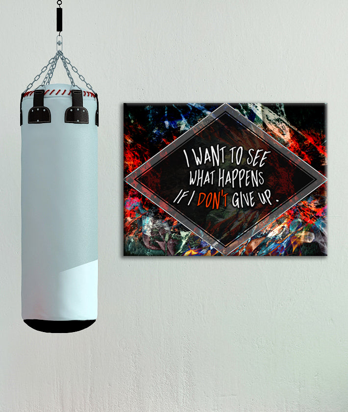 High - Quality Wood - Framed 'If I Don't Give Up' Fitness Wall Art Ready to Hang