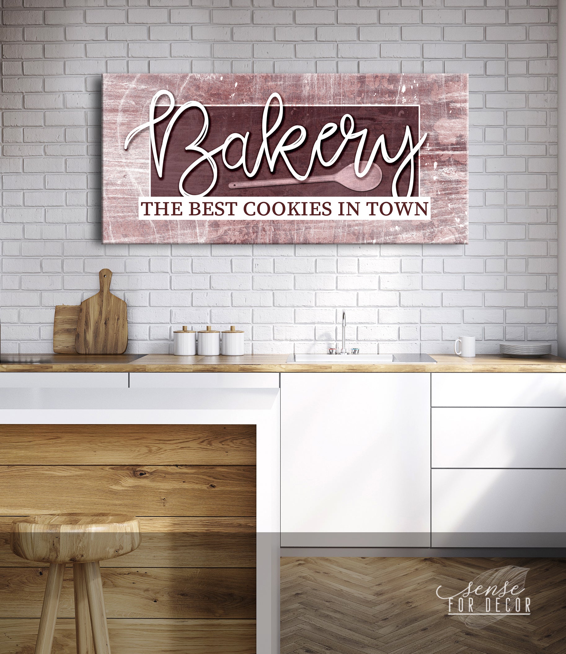 High - Quality Wood - Framed Kitchen Wall Art: Best Cookies in Town, Ready To Hang