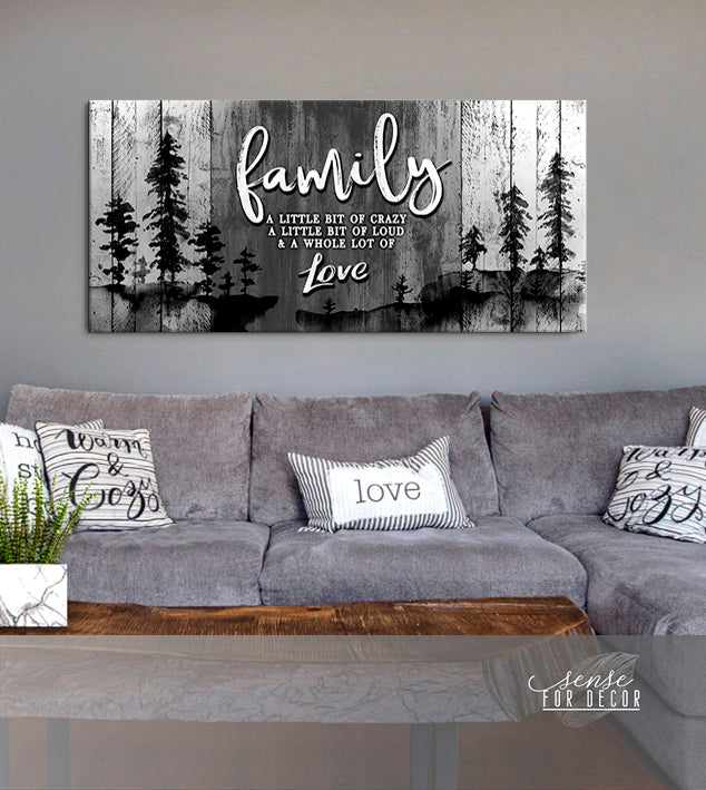 Exclusive Family Wall Art V14: A Bit of Crazy, Wood Frame Ready to Hang - Buy 2 Save 20%