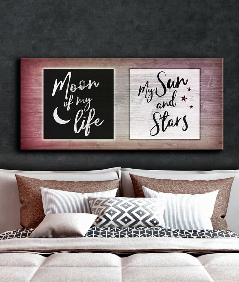 Hot! Bedroom Wall Art: Moon Of My Life V3 - Wood Frame, Ready To Hang