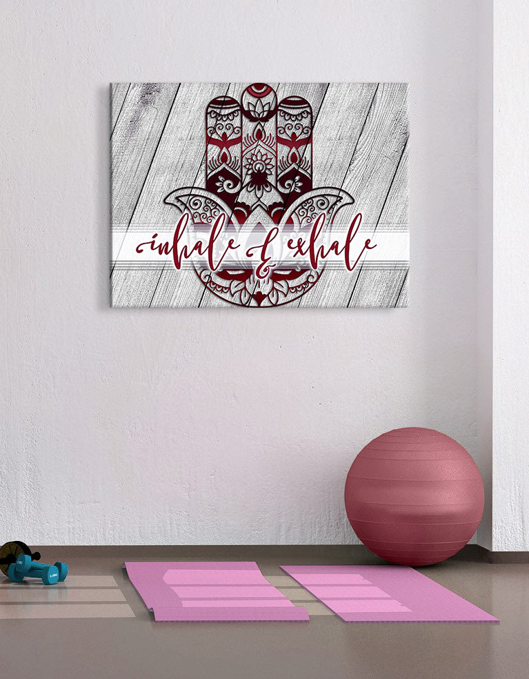 High - quality Boho Inhale and Exhale Wall Art with Wood Frame, Ready to Hang