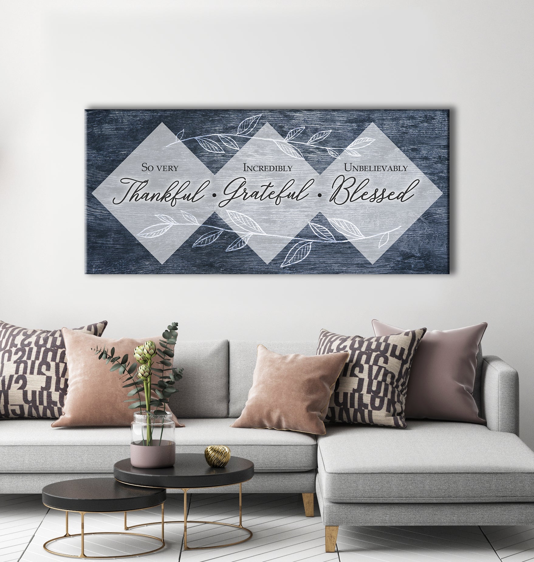 Christian Wall Art: 'So Very Thankful V3' with Wood Frame - Ready to Hang! Buy 2 Save 20%