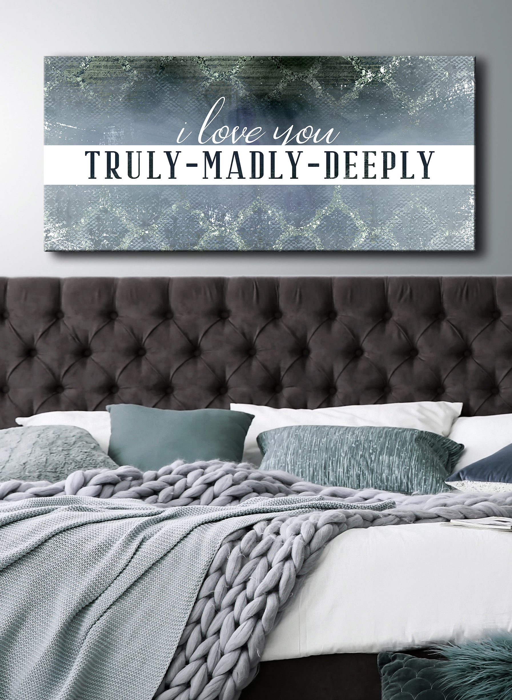 High - quality Wood - framed Couples Wall Art: I Love You Deeply & Truly