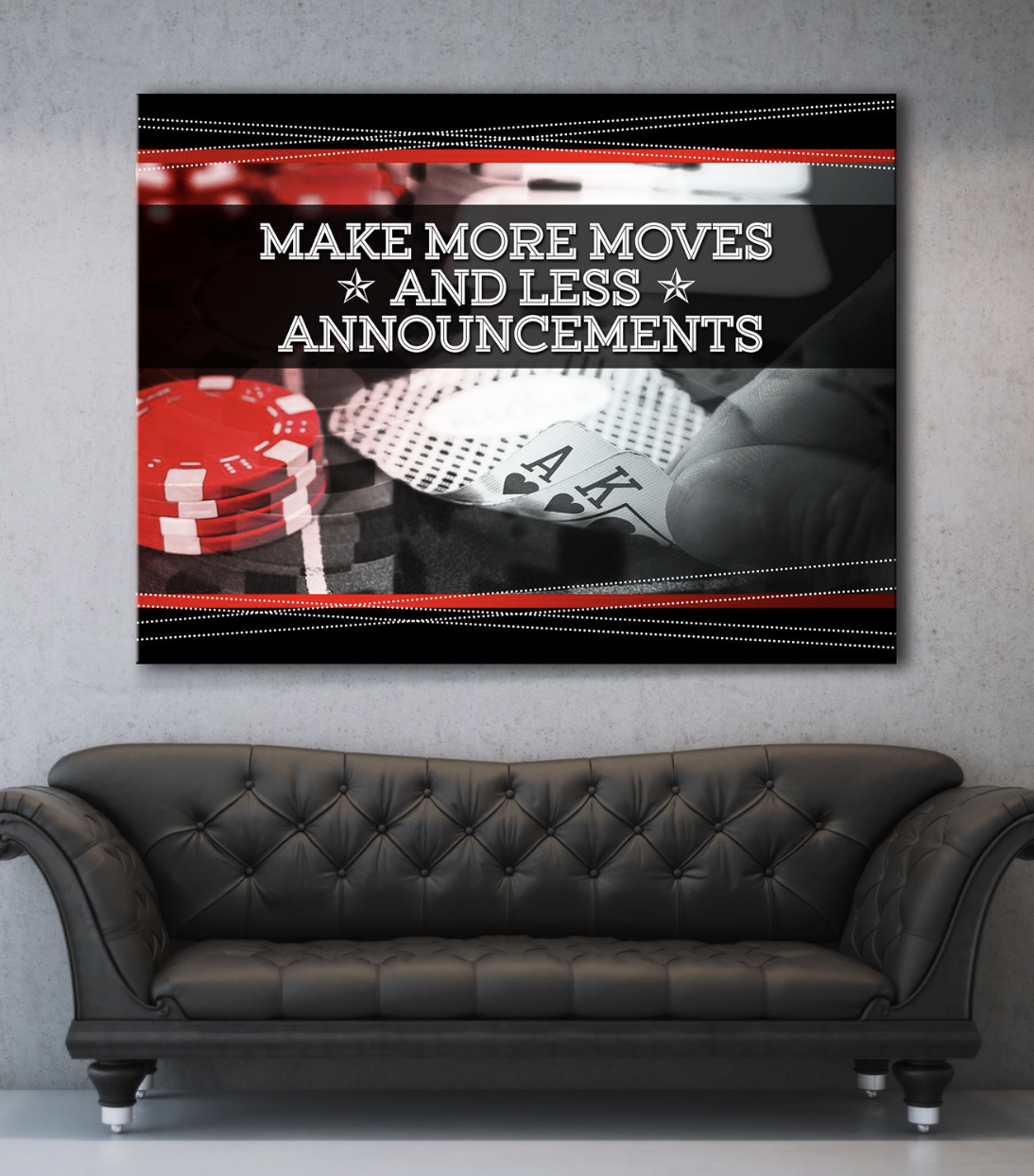 Exclusive Business Wall Art: Poker - Ready to Hang Wood Frame
